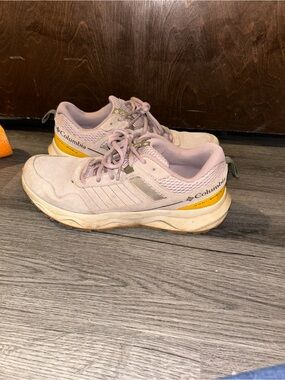 Columbia Women's Pale Pink and Yellow Trail Sneakers